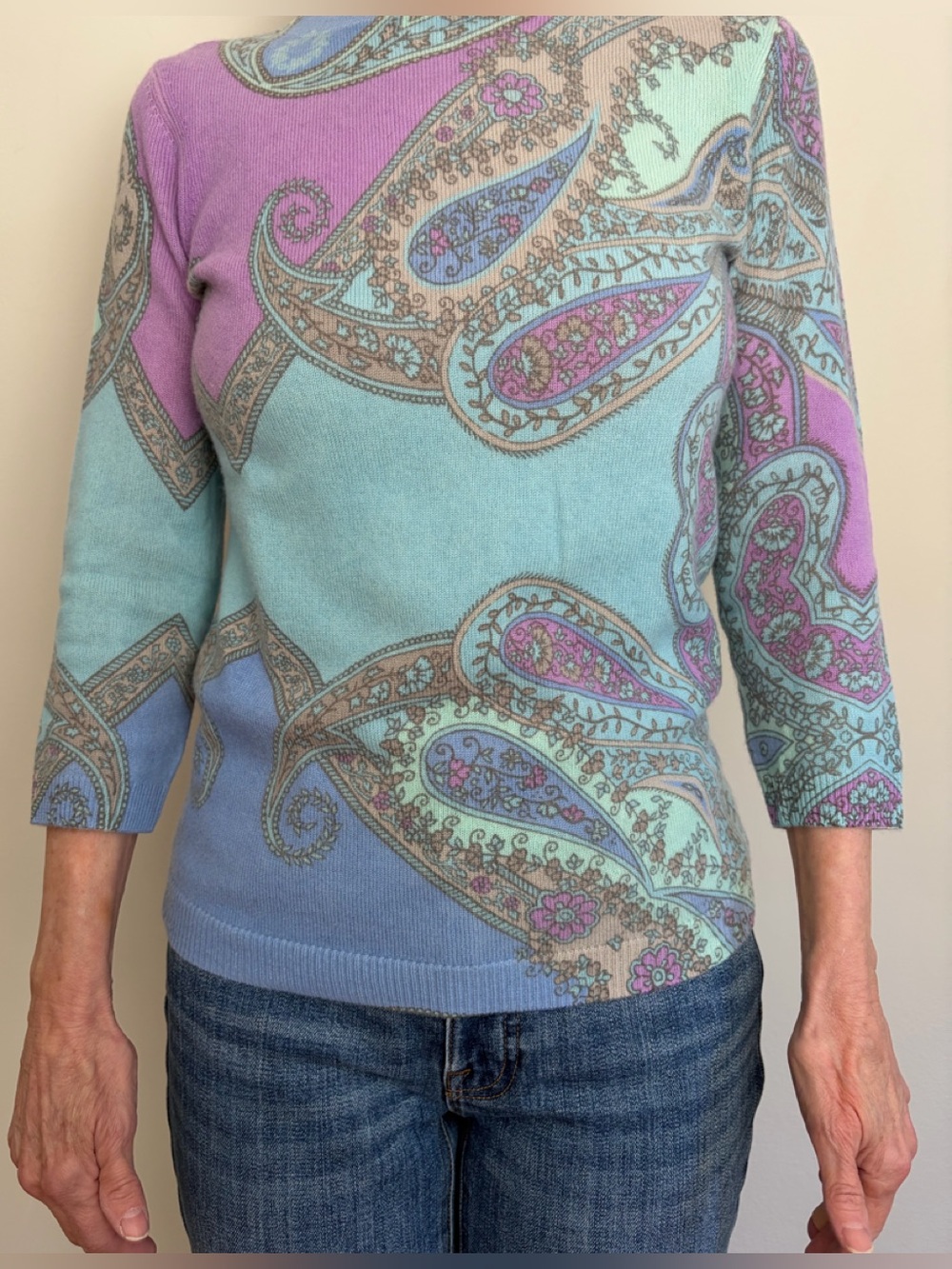 Talbots 100% Cashmere Audrey 3/4 Sleeve Sweater--Perfect Condition